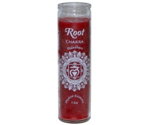 red unscented 7 day root chakra candle