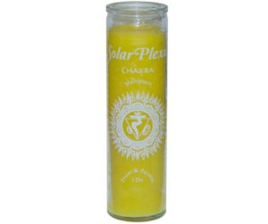 Yellow unscented 7 day solar plexus chakra candle