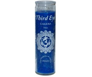 blue unscented 7 day third eye chakra candle