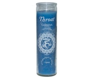 blue unscented 7 day throat chakra candle