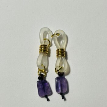 Square Amethyst Nipple Jewels with Adjustable Spirals